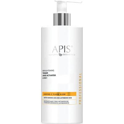 Roświetlający tonik i aktywator 2w1 z kwasem szikimowym i laktobionowym - Apis Adeno-C Flash Glow - 500 ml