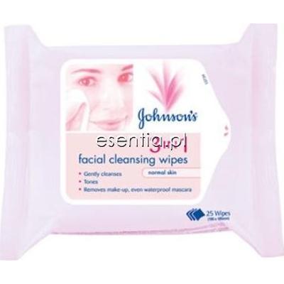 Johnson's Facial Care Chusteczki oczyszczające do twarzy 3 w 1 do skóry normalnej op./ 25 szt.