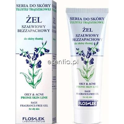 Flos-Lek do skóry tłustej i trądzikowej Żel szałwiowy bezzapachowy 50 ml
