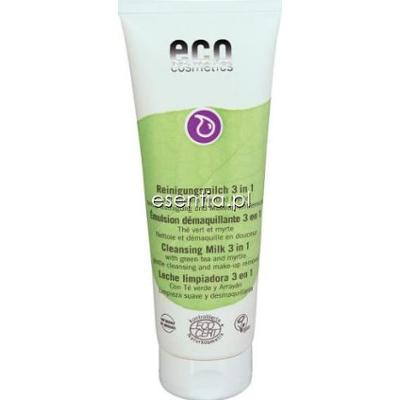 Eco Cosmetics Facial Mleczko oczyszczające 3 w 1 z zieloną herbatą i liściem mirtu 125 ml