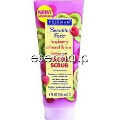 Freeman Beautiful Face Wygładzający scrub do twarzy z maliną, migdałem i kiwi 150ml