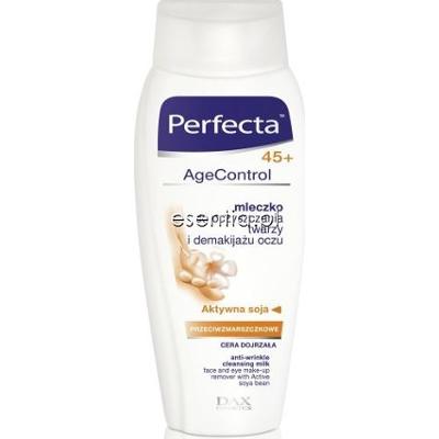 Perfecta Age Control 45+ Mleczko przeciwzmarszczkowe do oczyszczania twarzy i demakijażu oczu 175 ml