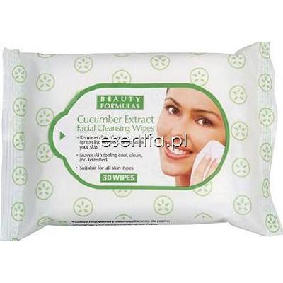 Beauty Formulas  Chusteczki oczyszczające i do demakijażu z ekstraktem z ogórka op./ 30 szt.