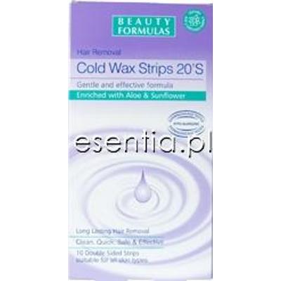 Beauty Formulas  Plastry do depilacji na zimno Cold Wax - do ciała, nóg i ramion op./ 20 szt.