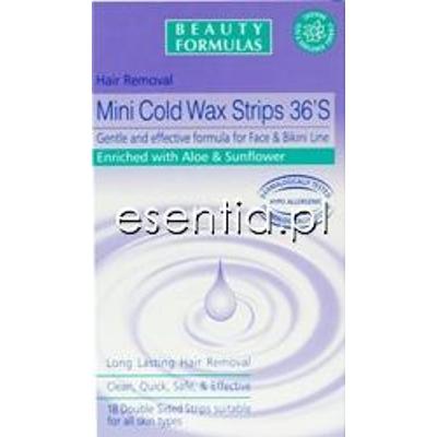 Beauty Formulas  Plastry do depilacji na zimno Mini Cold Wax - do twarzy i bikini op./ 36 szt.