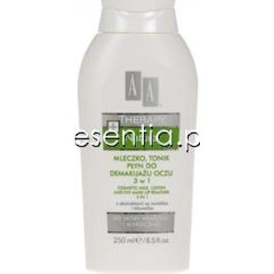 AA Therapy Natura Mleczko, tonik, płyn do demakijażu oczu 3 w 1 z ekstraktami ze świetlika i bławatka 250 ml