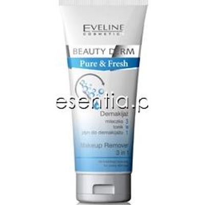 Eveline Beauty Derm Pure & Fresh 20+ Demakijaż Mleczko Tonik Płyn do demakijażu 3 w 1 200 ml