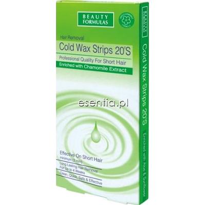 Beauty Formulas  Plastry do depilacji włosów krótkich Cold Wax op. / 20 szt.