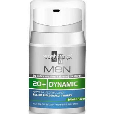 AA Cosmetics  AA MEN Dynamic 20+ Nawilżająco - pielęgnujący żel do pielęgnacji twarzy 50 ml