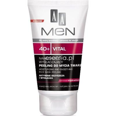 AA Cosmetics  AA MEN Vital 40+ Nawilżająco - wygładzajacy peeling do mycia twarzy 150 ml