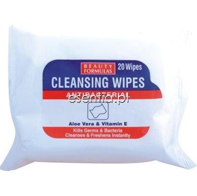 Beauty Formulas Antibacterial Antybakteryjne chusteczki z aloesem i witaminą E do rąk op./ 20szt.