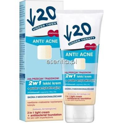 Under Twenty Anti! Acne 2w1 Lekki krem + Puder antybakteryjny 75 ml