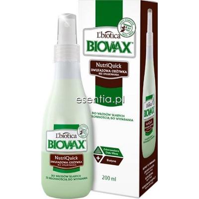 L'Biotica BIOVAX Dwufazowa odżywka bez spłukiwania do włosów słabych ze skłonnością do wypadania (Quick) 150 ml