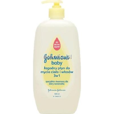 Johnson's baby  Łagodny płyn do mycia ciała i włosów 3 w 1 500 ml