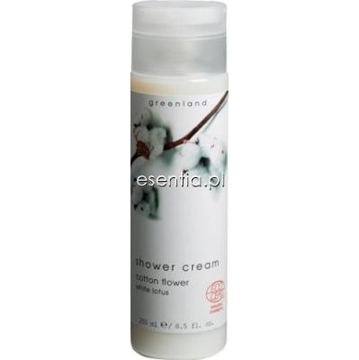 GreenLand  Pure & White Kremowe mleczko pod prysznic Kwiat Bawełny - Lotos 250 ml