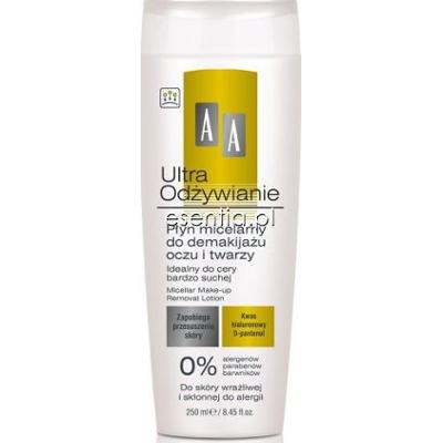 AA Cosmetics Ultra Odżywianie 20+ Płyn micelarny do demakijażu oczu i twarzy 250 ml