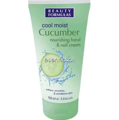 Beauty Formulas Cucumber Ogórkowy odżywczy krem do rąk i paznokci 150 ml