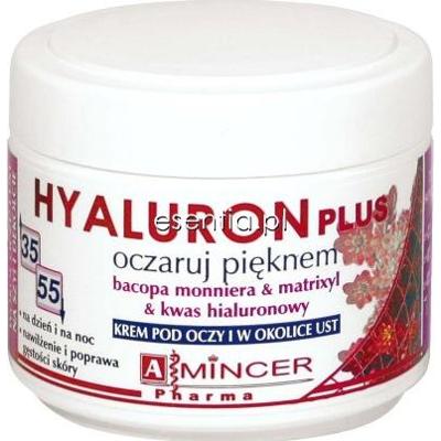 Mincer Pharma Hyaluron + Folic Acid Krem pod oczy i w okolice ust Bacopa Monniera & Matrixyl & Kwas Hialuronowy  50 ml