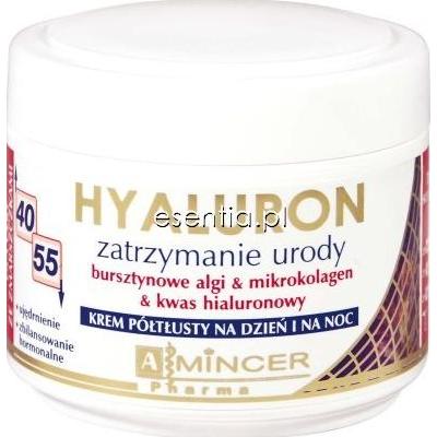 Mincer Pharma Hyaluron + Folic Acid Krem półtłusty na dzień i na noc Bursztynowe Algi & Mikrokolagen & Kwas Hialuronowy 50 ml