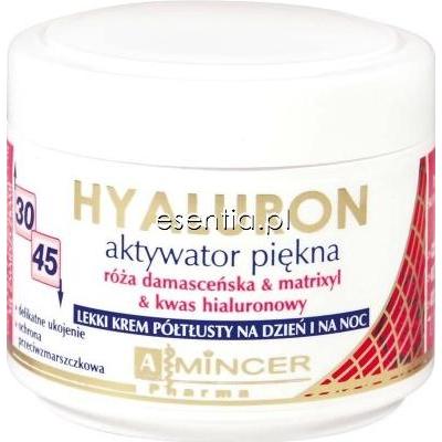 Mincer Pharma Hyaluron + Folic Acid Lekki Krem półtłusty na dzień i na noc Róża Damasceńska & Matrixyl & Kwas Hialuronowy 50 ml