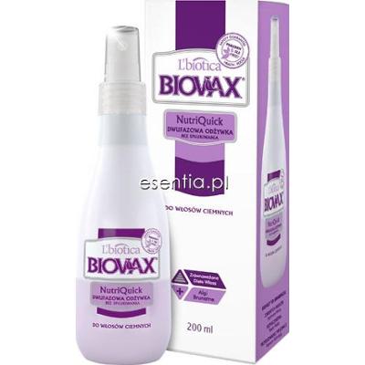 L'Biotica BIOVAX Dwufazowa odżywka bez spłukiwania do włosów ciemnych (Quick) 150 ml