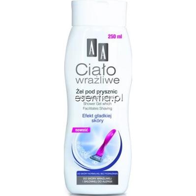 AA Cosmetics Ciało Wrażliwe Żel pod prysznic ułatwiający golenie Efekt gładkiej skóry 250 ml