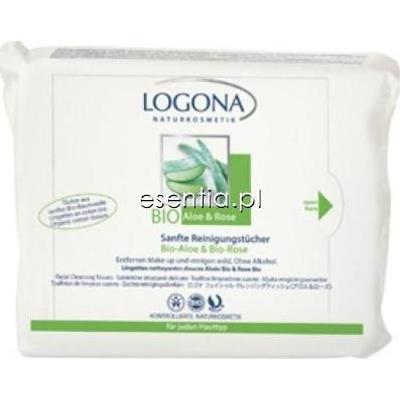 LOGONA BIO Chusteczki oczyszczające z bio-aloesem i bio-różą op. / 25 szt.