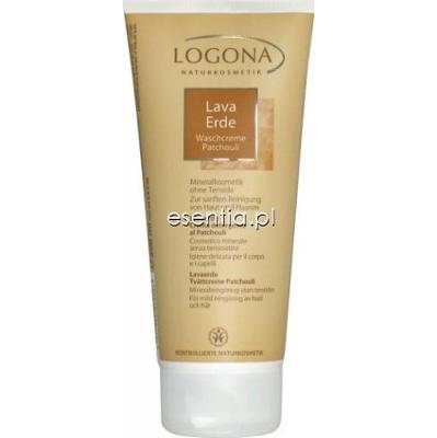 LOGONA Ziemia wulkaniczna Lavaerde Glinka brązowa w kremie z olejkiem paczulowym 200 ml