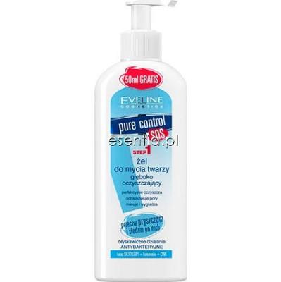 Eveline Pure Control 13+ Żel do mycia twarzy głęboko oczyszczający 200 ml