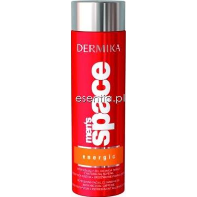 Dermika Men's Space Energic Odświeżający żel do mycia twarzy z naturalną kofeiną 200 ml