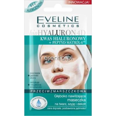 Eveline bioHyaluron 4D Przeciwzmarszczkowa głęboko nawilżająca maseczka na twarz, szyję i dekolt 7 ml