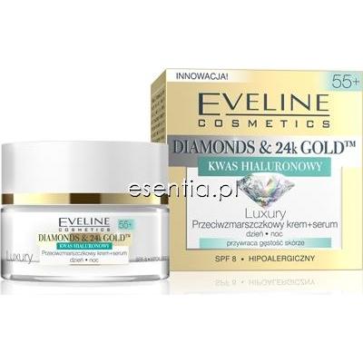 Eveline  Diamonds & 24K Gold Przeciwzmarszczkowy krem + serum na dzień i noc 55+ 50 ml
