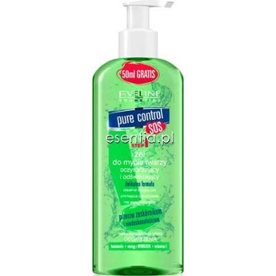 Eveline Pure Control 13+ Żel do mycia twarzy oczyszczający i odświeżający 200 ml