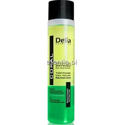 Delia Coral Dwufazowy zmywacz do paznokci oliwkowy, bezacetonowy 220 ml
