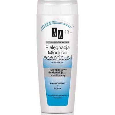 AA Technologia Wieku Pielęgnacja Młodości 18+ Płyn micelarny do demakijażu oczu i twarzy 200 ml