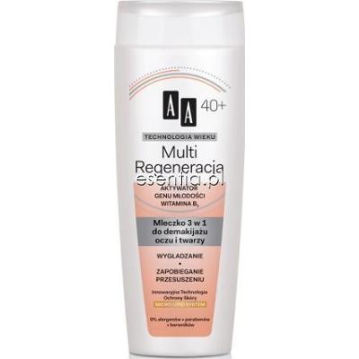 AA Technologia Wieku Multi Regeneracja 40+ Mleczko 3w1 do demakijażu oczu i twarzy 200 ml