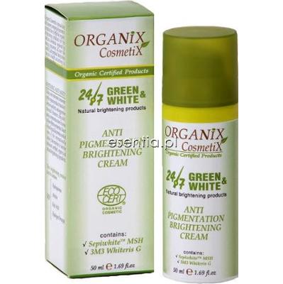 OrganiX CosmetiX 24/7 Green & White Krem rozjaśniający przebarwienia skórne zmniejszający produkcję melaniny 50 ml