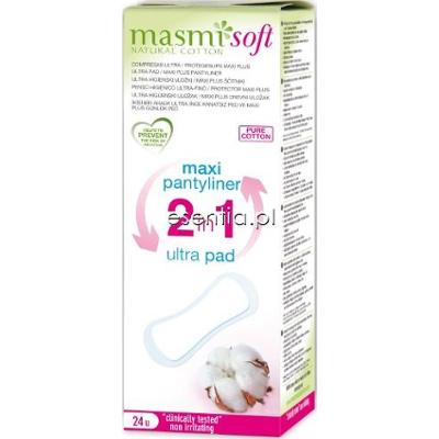 Masmi  Podpaski 2w1 - do użycia jako wkładka ze skrzydełkami lub podpaska op./24 szt.