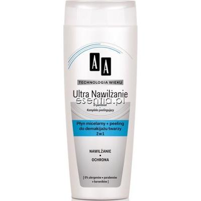 AA Technologia Wieku Ultra Nawilżanie Płyn micelarny + peeling do demakijażu twarzy 2 w 1 200 ml