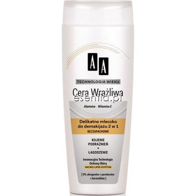 AA Technologia Wieku Cera wrażliwa Delikatne mleczko do demakijażu 2w1 bezzapachowe 200 ml