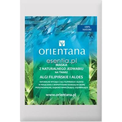 Orientana  Maska z naturalnego jedwabiu na twarz Algi filipińskie i Aloes 