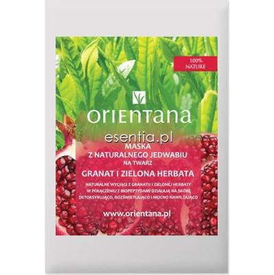 Orientana  Maska z naturalnego jedwabiu na twarz Granat i Zielona Herbata 