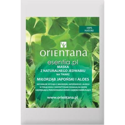 Orientana  Maska z naturalnego jedwabiu na twarz Miłorząb Japoński i Aloes 