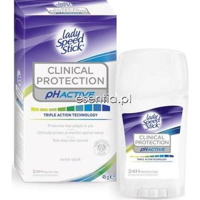 Lady Speed Stick  Dezodorant antyperspiracyjny w sztyfcie Clinical Protection pH Active 45 g