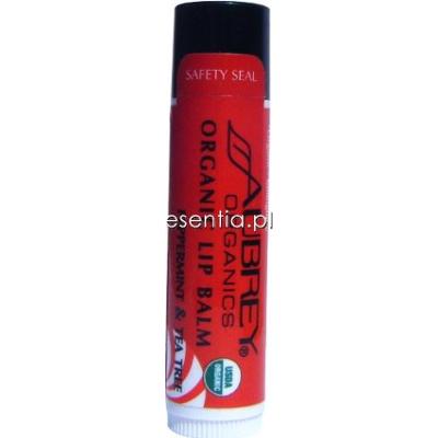 Aubrey Organics  Balsam do ust w sztyfcie Mięta Pieprzowa i Drzewo Herbaciane 4,25 g