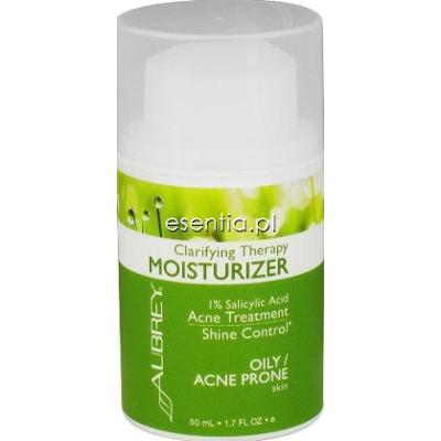 Aubrey Organics  Clarifying Therapy Krem nawilżająco - matujący z 1% kwasem salicylowym z kory wierzby 50 ml