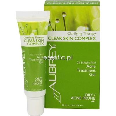 Aubrey Organics  Clarifying Therapy Żel przeciwtrądzikowy z 2% kwasem salicylowym z kory wierzby 22 ml