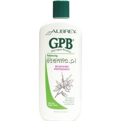 Aubrey Organics  Glikogenowo - proteinowy szampon przywracający włosom równowagę o zapachu rozmarynu i mięty 325 ml