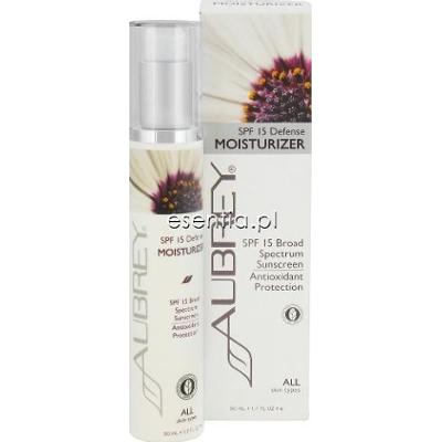 Aubrey Organics  SPF 15 Defense Moisturizer - Krem nawilżający o szerokim spektrum ochrony SPF 15 50 ml