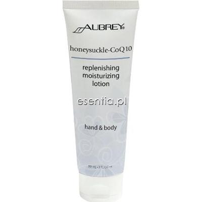 Aubrey Organics  Lotion do rąk i ciała z koenzymem Q10 i wyciągiem z kwiatu wiciokrzewu 89 ml lub 237 ml